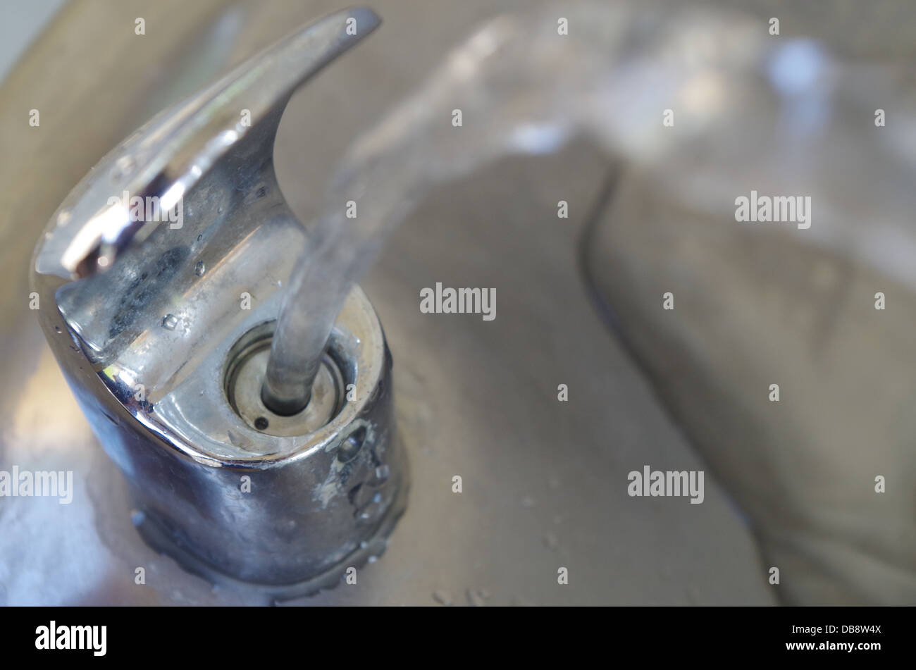 Water flowing from a fountain Stock Photo Alamy