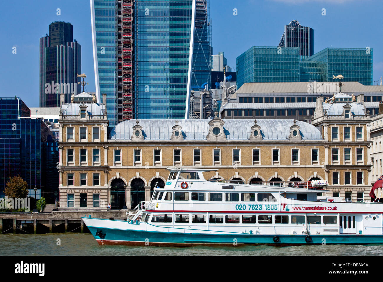 The Old Billingsgate Fish Market and The City of London Skyline, London, England Stock Photo Alamy