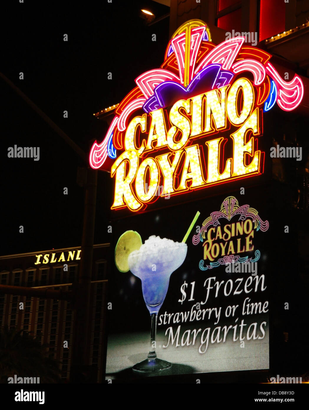 Night view electric billboard 'Frozen Strawberry or Lime Margaritas