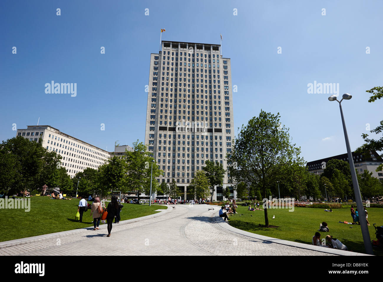 shell centre tower and jubilee gardens southbank London England UK Stock Photo