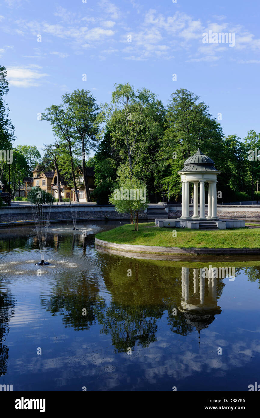 Swan-Pond in Liepaja,  Latvia, Europe Stock Photo