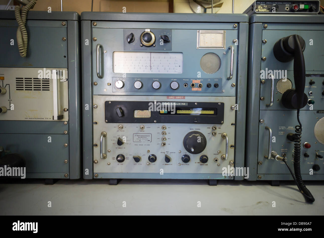 1960's era shipboard radio communication equipment Stock Photo