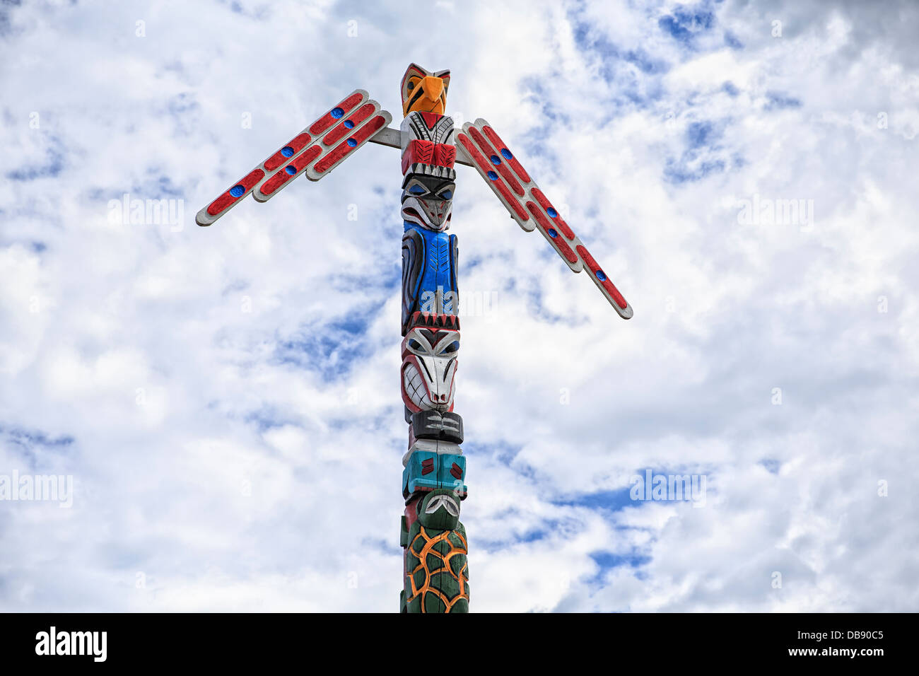 Totem pole, Vermillion Bay, Ontario, Canada Stock Photo