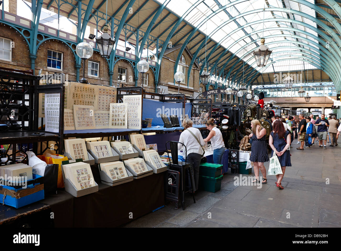 the apple market inside covent garden market London England UK Stock Photo