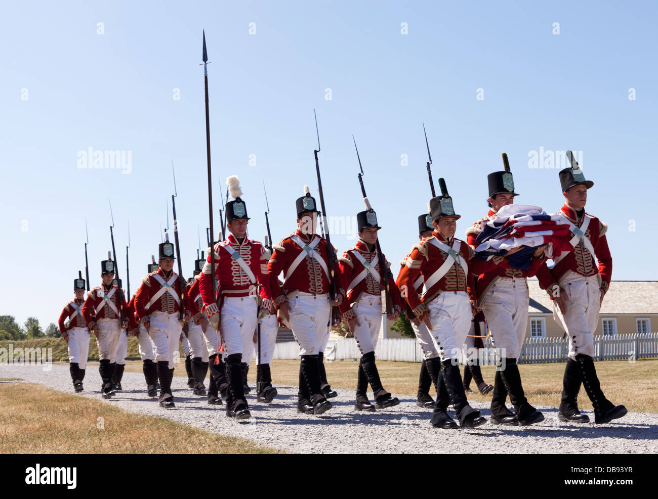 Canada,Ontario,Niagara-on-the-Lake, Fort George National Historic Park, War of 1812 re-enactors, British troops Stock Photo