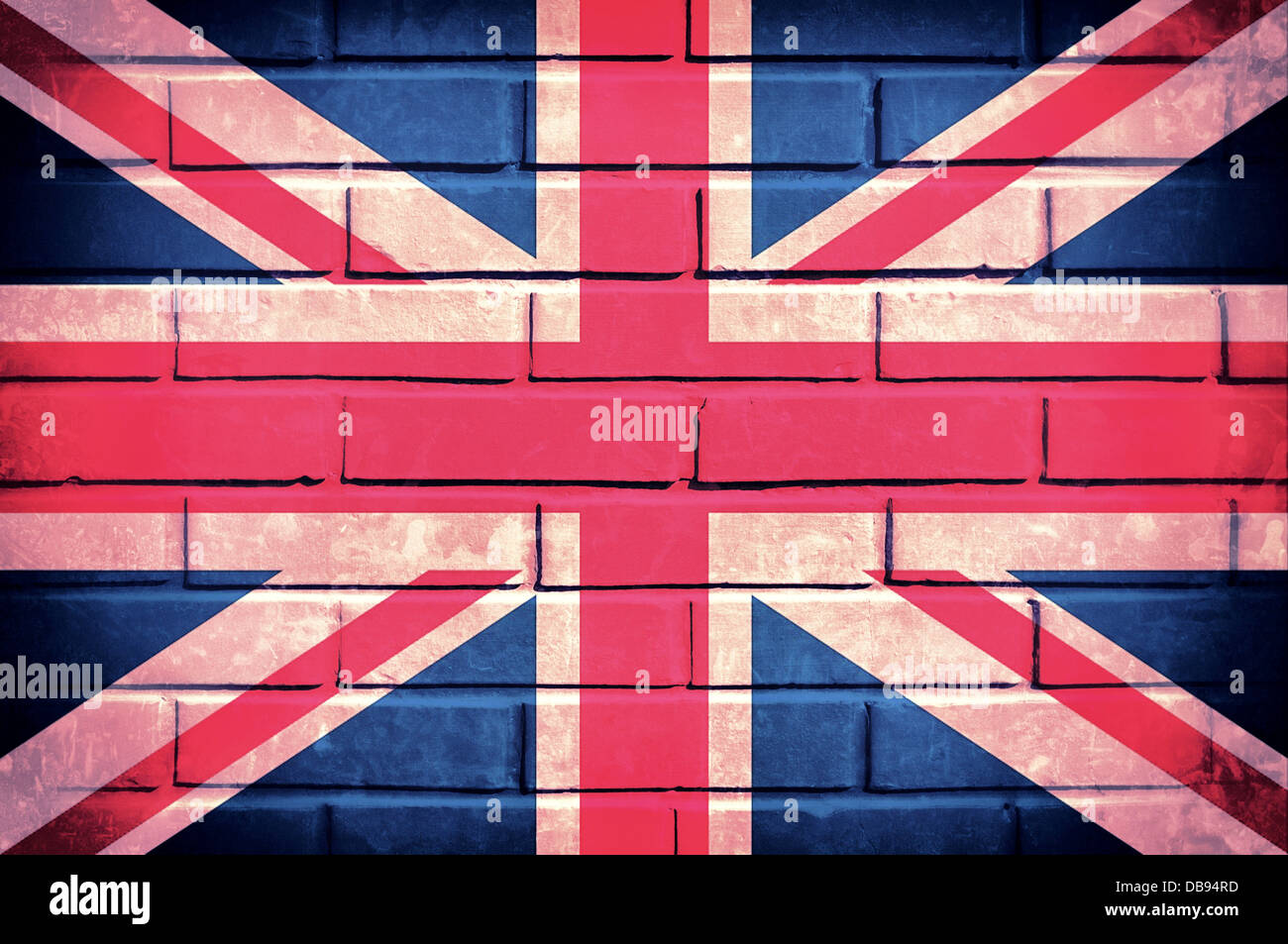 Flag of United Kingdom on the old brick wall Stock Photo - Alamy