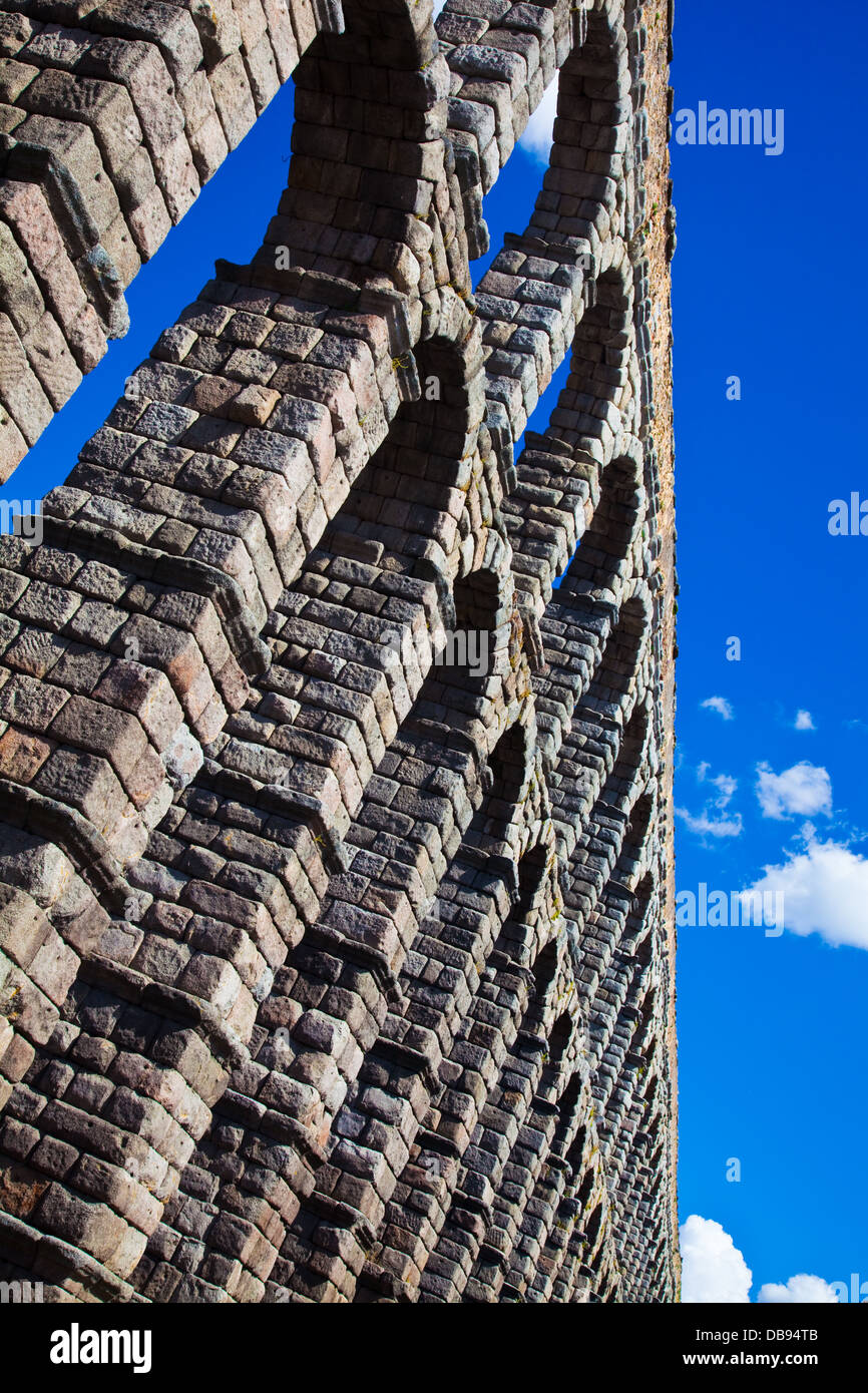 Abstract image of the Roman aqueduct in Segovia, Spain Stock Photo