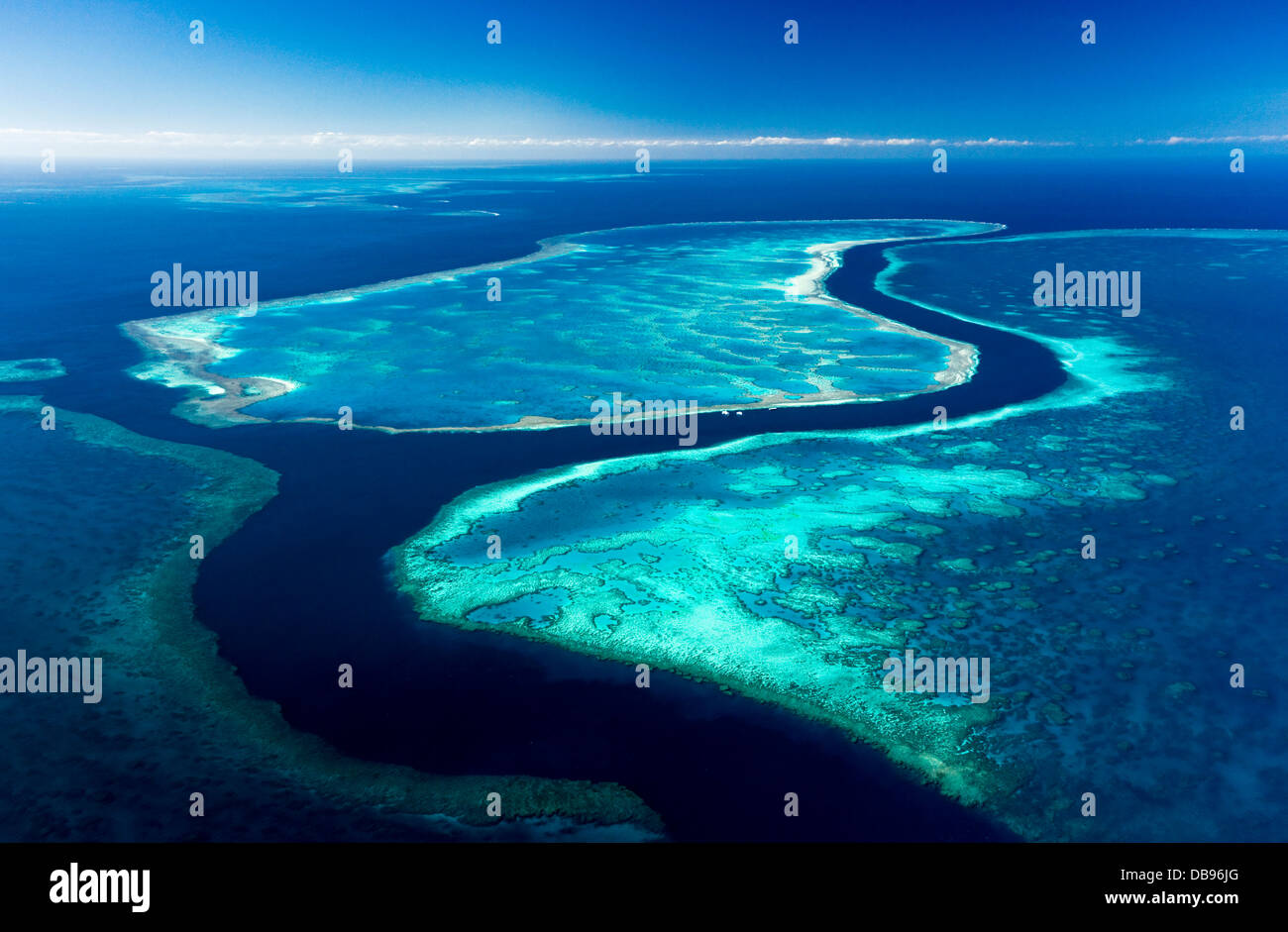 Aerial View Of Reef And Lagoon Stock Photos & Aerial View Of Reef And ...