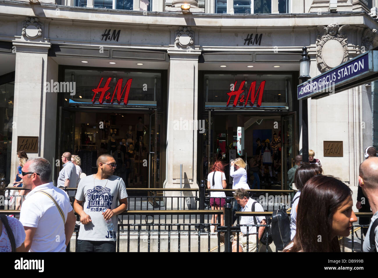 The H&M store, Oxford Circus, London. Stock Photo