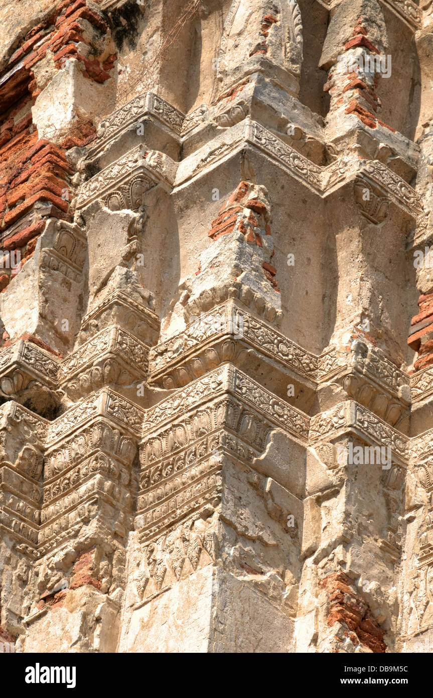 Architectural background with temple wall decoration from ancient