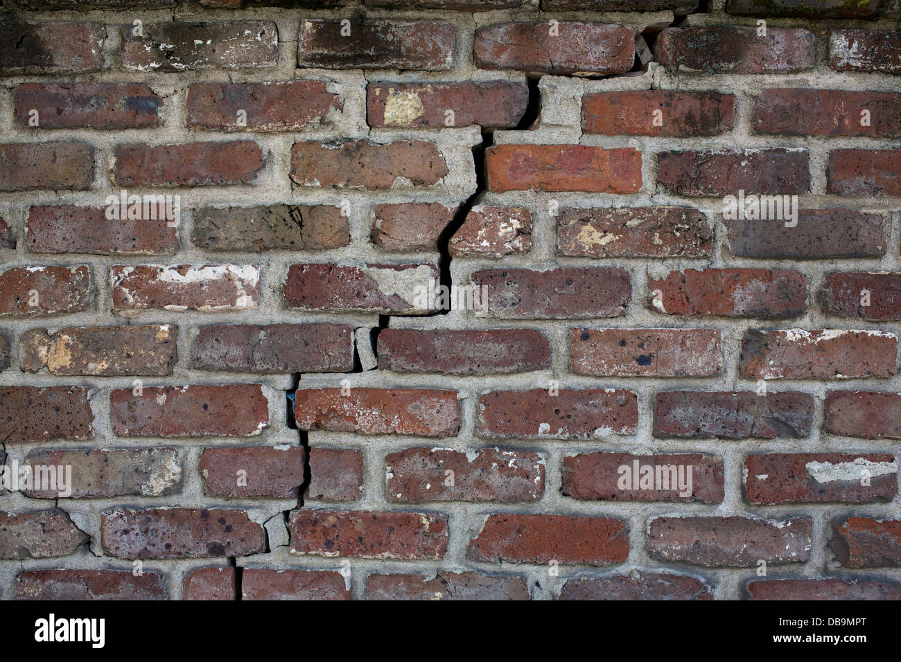 Crack running through a brick wall Stock Photo Alamy