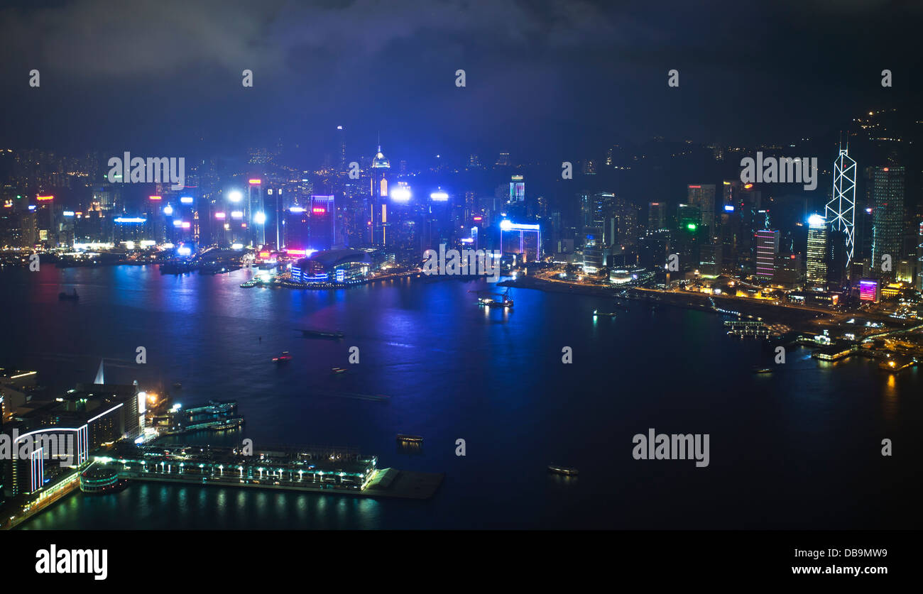 Hong Kong skyline at night Stock Photo - Alamy