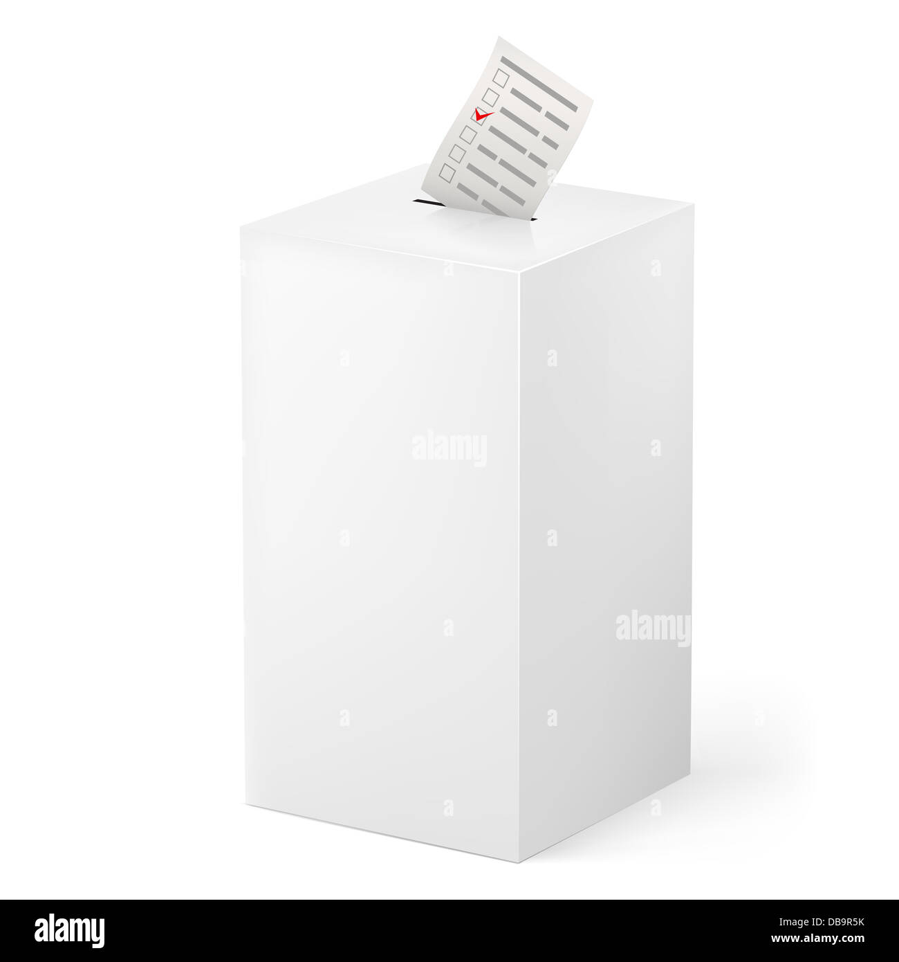 Ballot box with Ballot paper. Illustration on white Stock Photo - Alamy