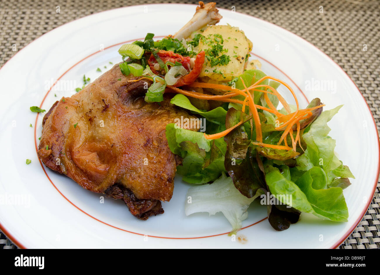 French dish of confit de canard Stock Photo Alamy