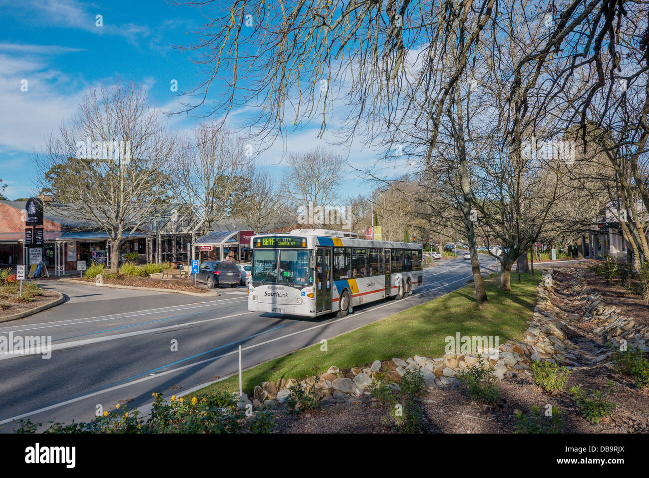 A bus in the main street Stirling South Australia Stock Photo Alamy