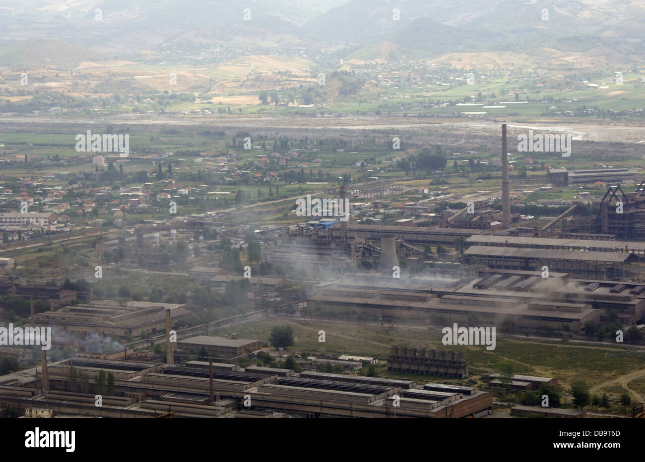Republic of Albania. Elbasan. Industrial area. Panorama. Stock Photo