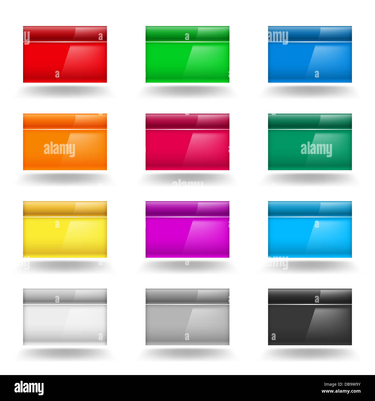 Color set of Computer Windows. Illustration on white Stock Photo - Alamy