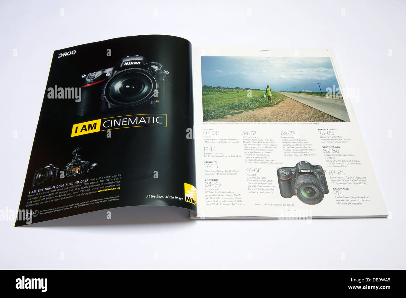 Advert for the Nikon D800 camera in the British Journal of Photography Stock Photo