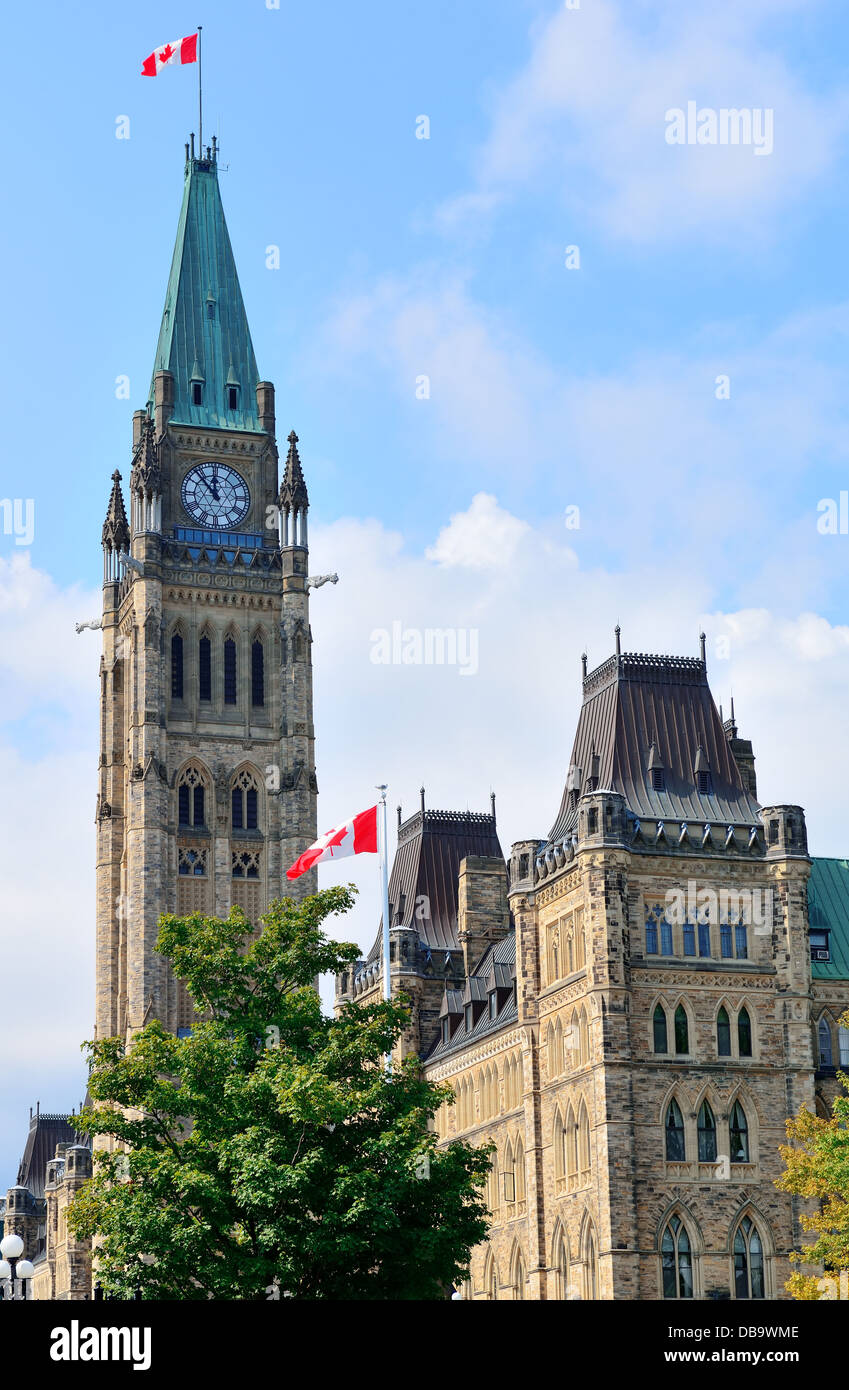 Parliament Hill building closeup in Ottawa, Canada Stock Photo