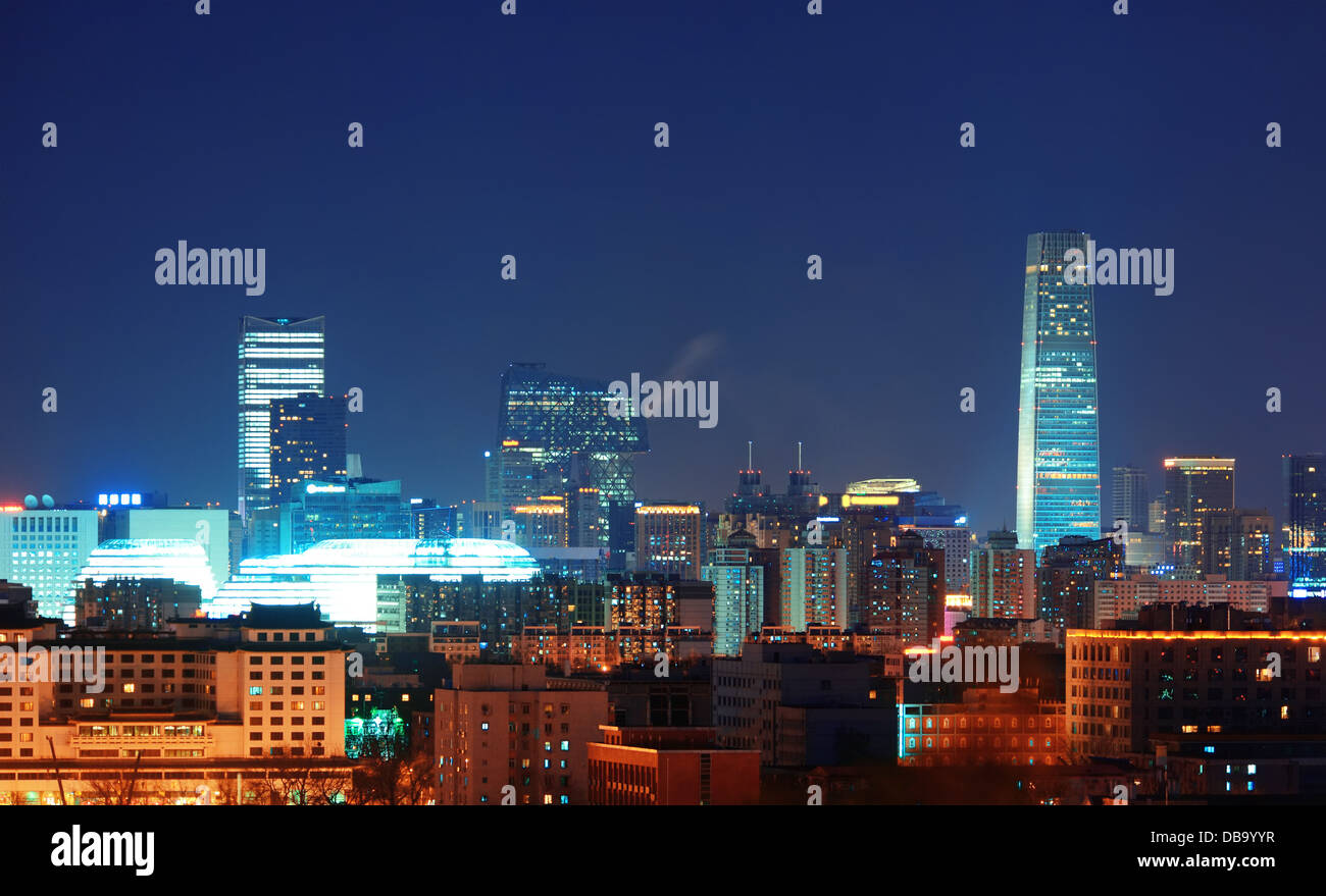 Beijing Nightscape Beijing urban architecture and city skyline at night Stock Photo - Alamy