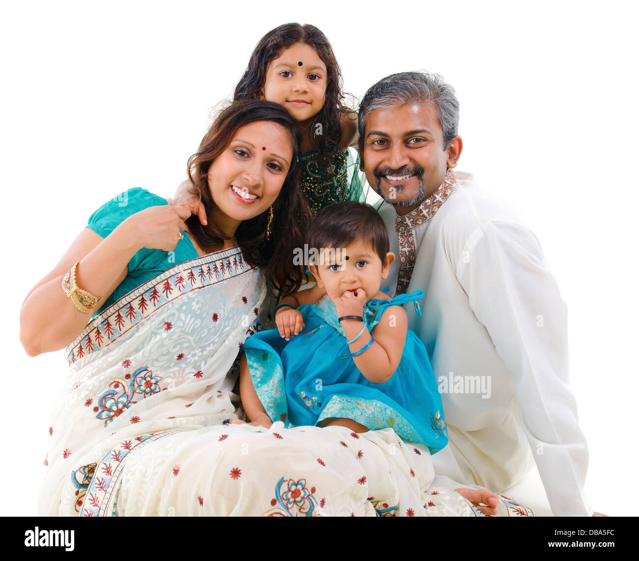 Happy traditional Indian family Stock Photo - Alamy