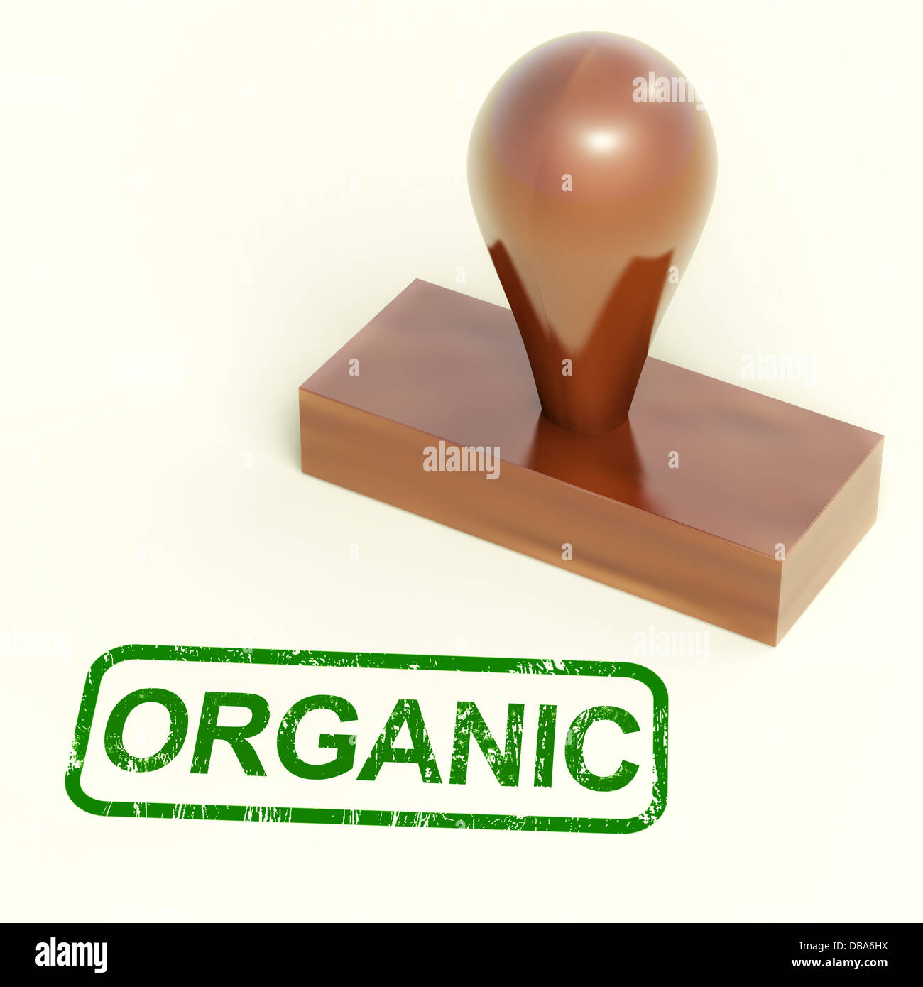 Organic Stamp Shows Natural Farm Foods Stock Photo