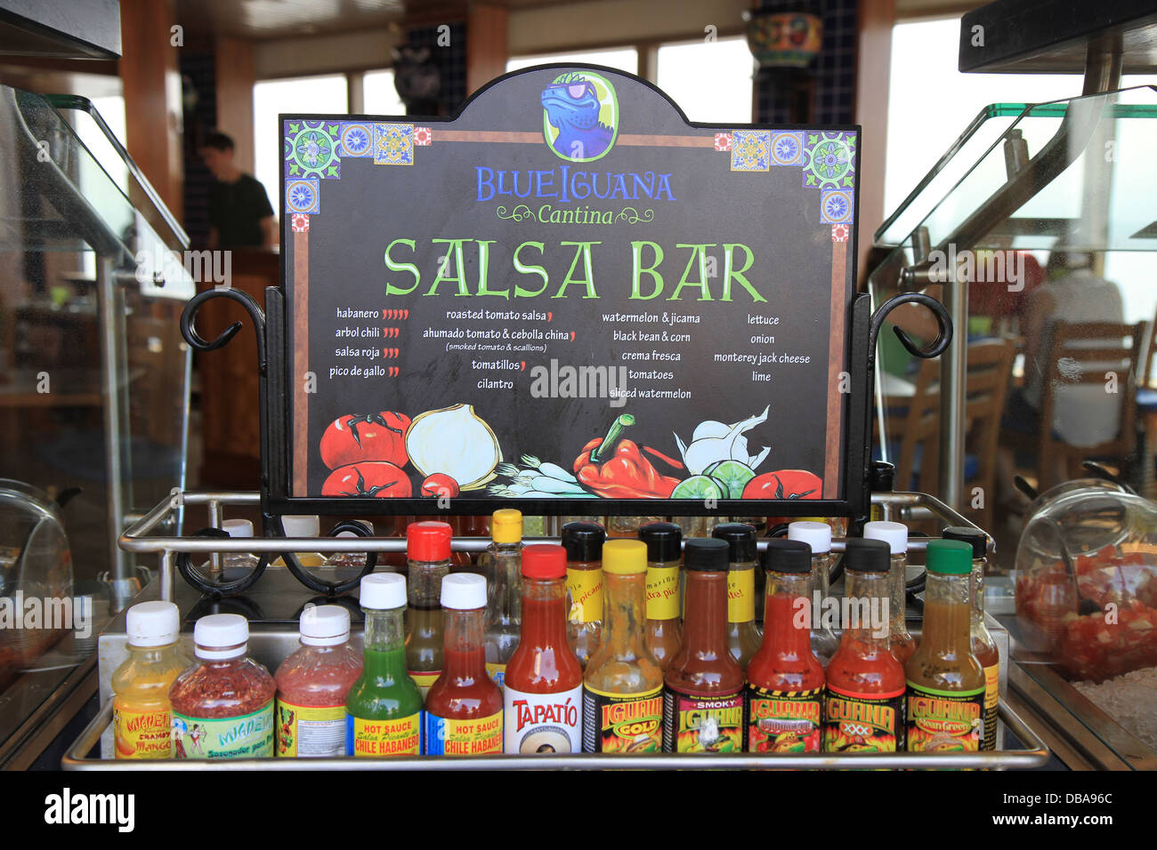Salsa bar on Royal Carribean cruise ship Stock Photo Alamy