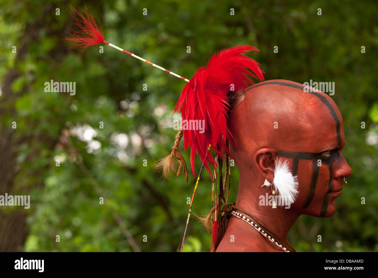 Canada,Ontario,Stoney Creek,Battlefield House,Battle of Stoney Creek War of 1812 re-enactment, portrait of Six Nations Native Stock Photo