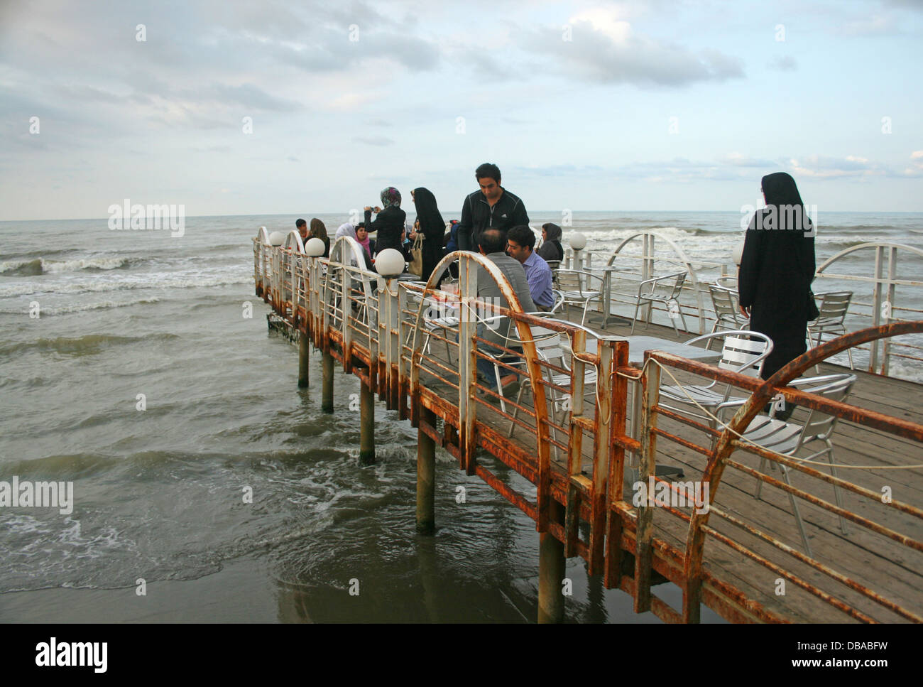 Relaxing times in Caspian Sea, Iran Stock Photo