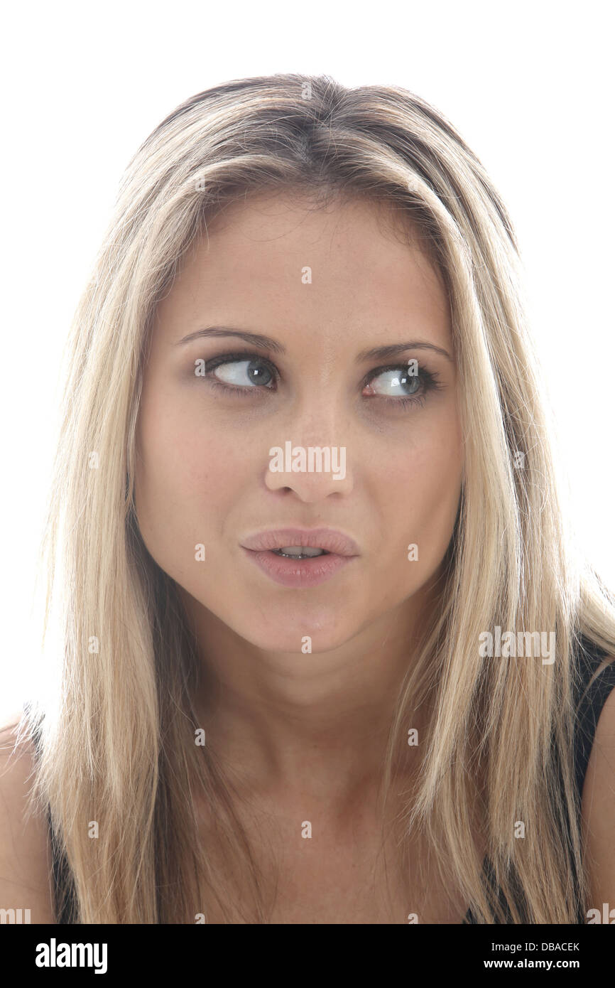 Model Released. Shy Demure Young Woman Stock Photo