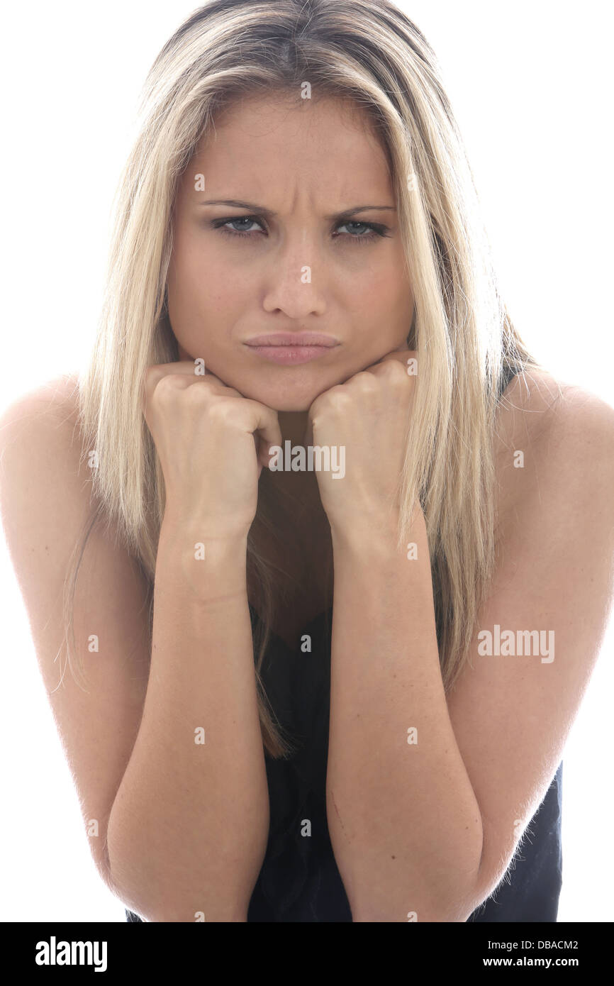 Model Released. Angry Sad Unhappy Young Woman Stock Photo - Alamy