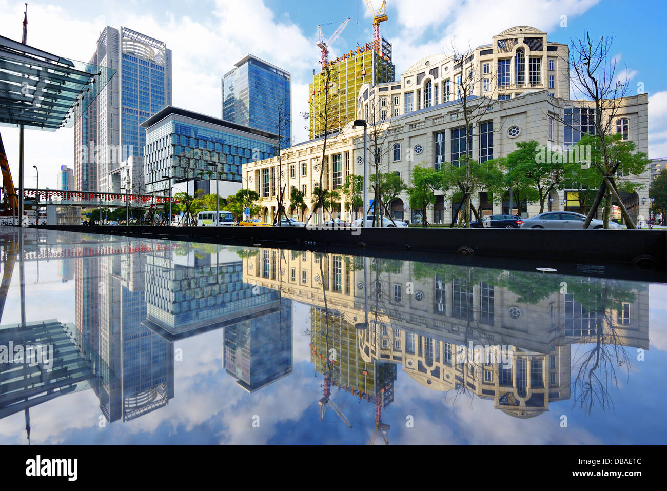Taiwan, Taipei cityscape at the Xinyi District. Stock Photo