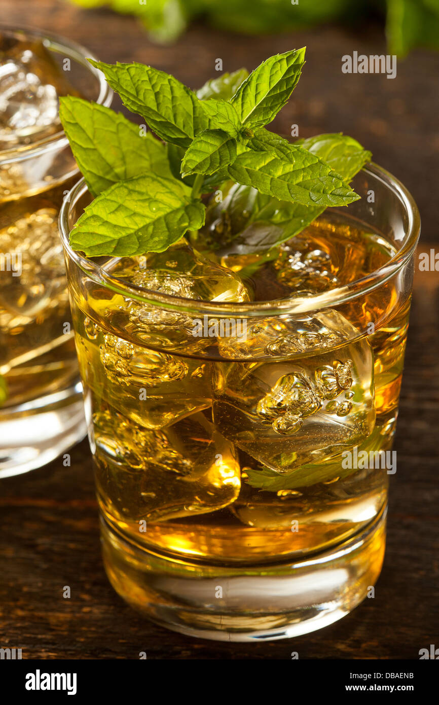 Homemade Gourmet Fresh Mint Julep Alcoholic Cocktail Stock Photo Alamy