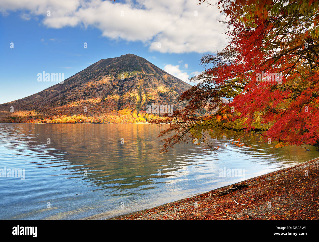 Mountains and Lake Chuzenji in Nikko, Japan Stock Photo - Alamy