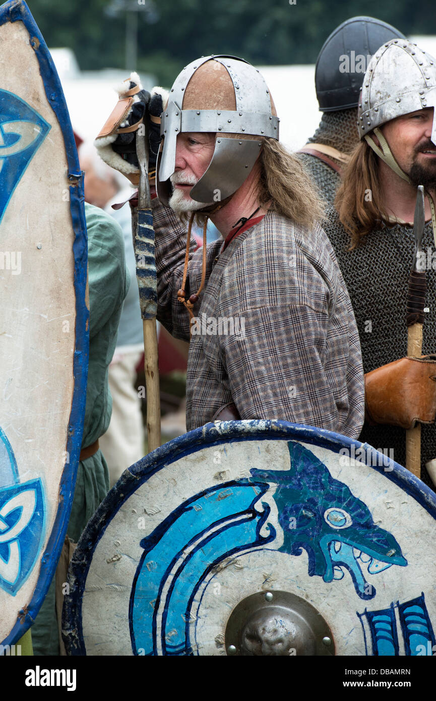 Anglo Saxon Soldiers At A Historical Reenactment. Uk Stock Photo - Alamy