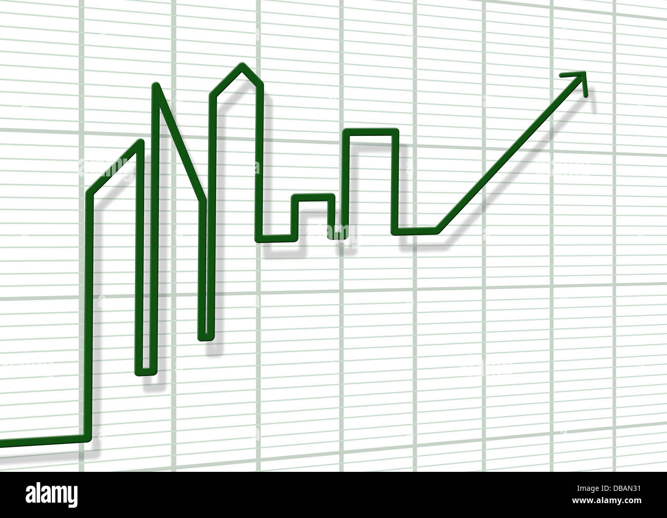 House Rising Arrow 3d render of rising arrow, shaped like a house Stock Photo - Alamy