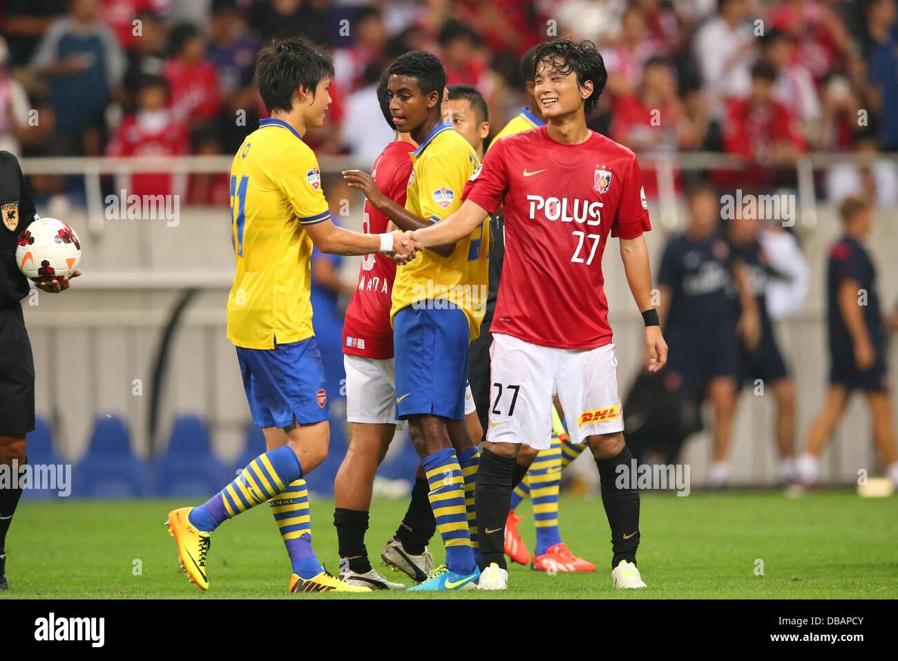 Saitama Japan 26th July 13 L R Ryo Miyaichi Arsenal Shuto Kojima Reds July 26 13 Football Soccer The Saitama City Cup During Arsenal Asia Tour 13 Between Urawa Red Saitama Japan 26th July 13 L R Ryo Miyaichi Arsenal Shuto Kojima Reds July 26 13 Football Soccer The Saitama City Cup During Arsenal Asia Tour 13 Between Urawa Red