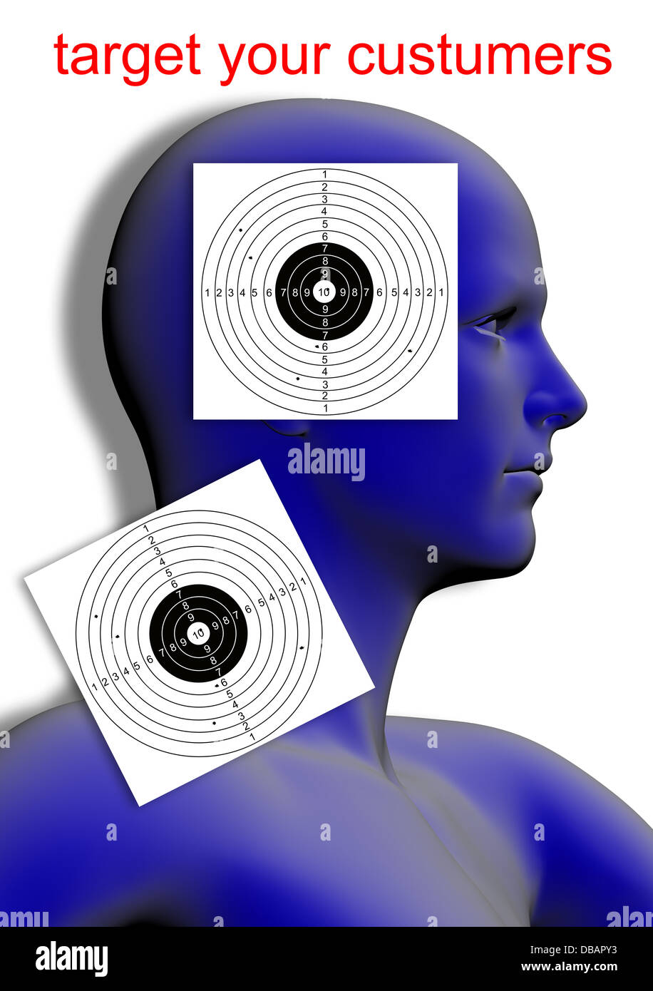 Shooting target, with holes pierced by bullets made in 2d software