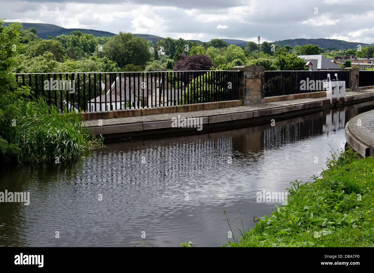 The Viaduct carrying the Union Canal at Slateford in Edinburgh, Scotland. Stock Photo