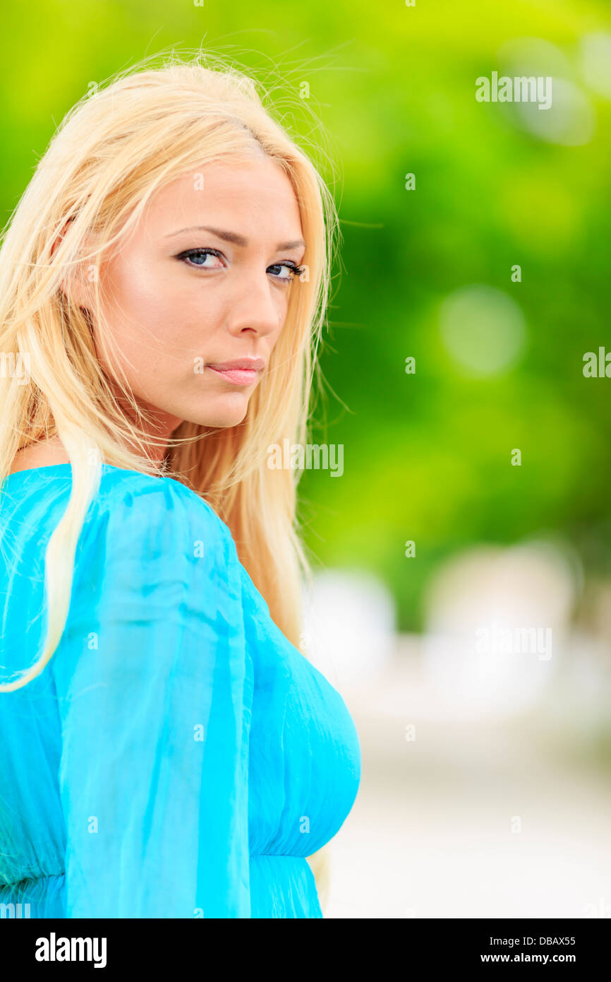 Young blond woman closeup hi-res stock photography and images - Alamy