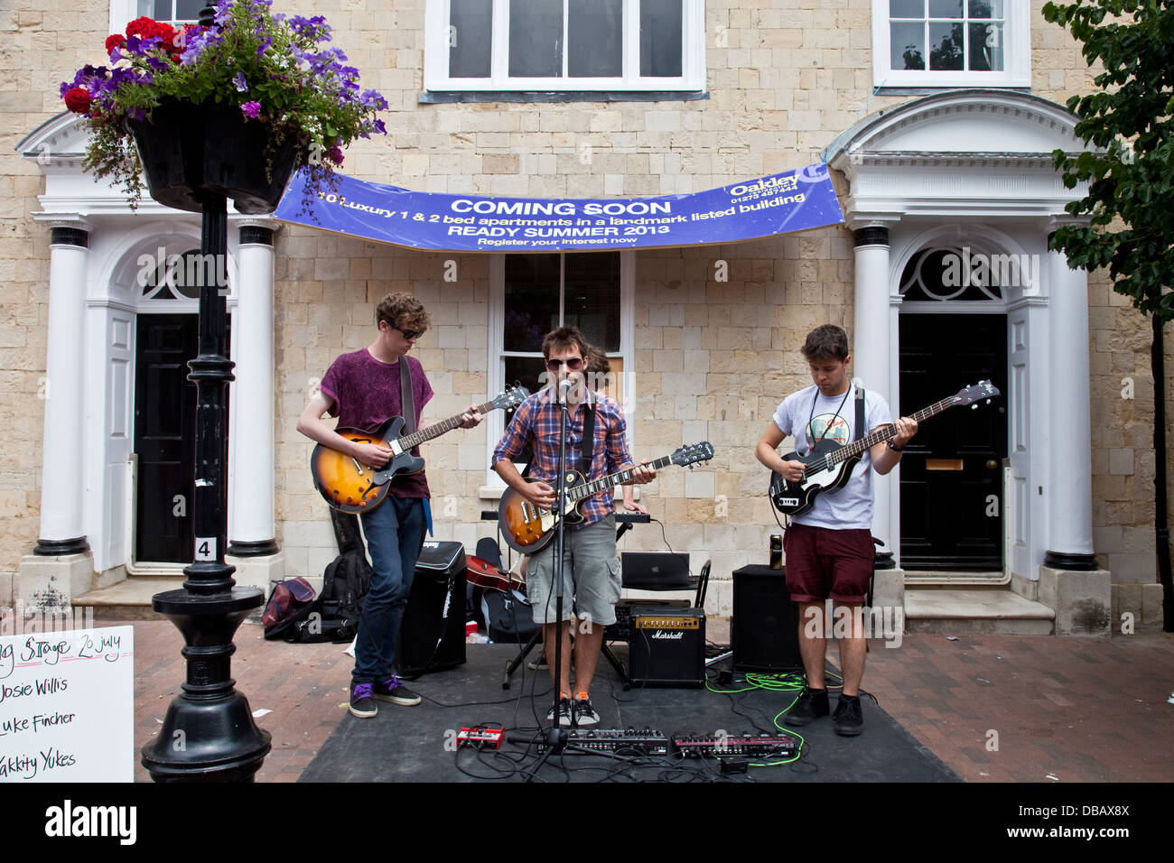 Lemon Soul perform in Lewes town centre during The GOTR Festival, Lewes, Sussex, England Stock Photo