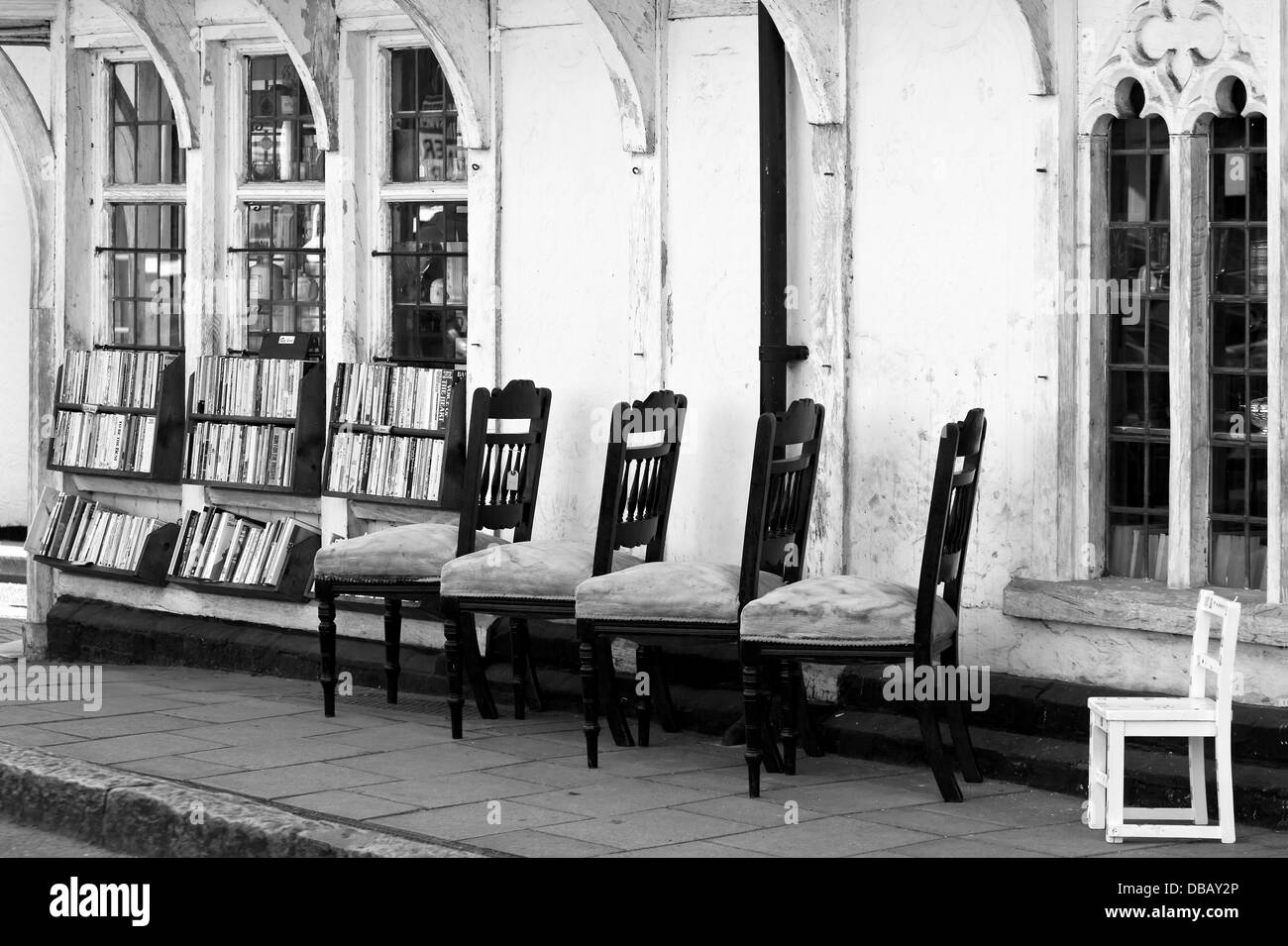 chair, book, second,antique, window,B&W Stock Photo Alamy