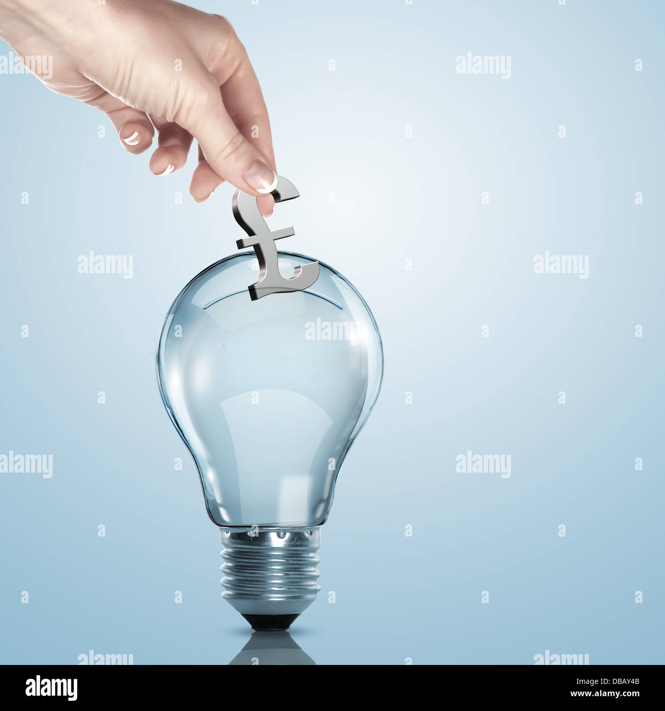 Money inside an electric light bulb Stock Photo Alamy