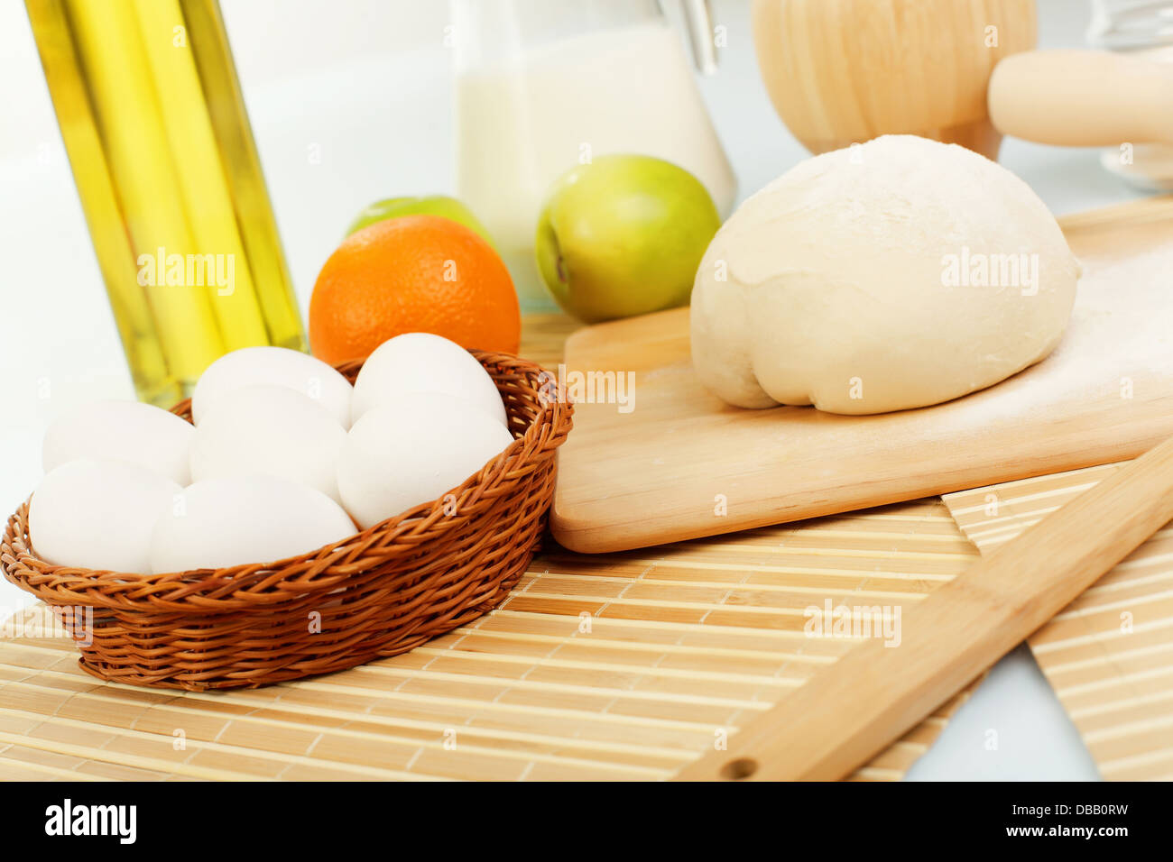 Different products to make bread Stock Photo Alamy