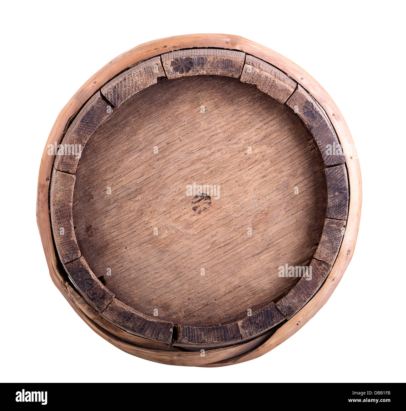 Big old wine barrel, isolated on white background Stock Photo - Alamy