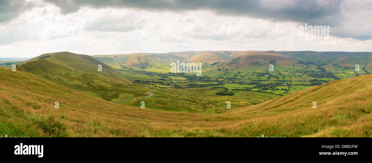 View from Mam Tor near Castleton in the Peak District National Park Derbyshire England, UK Stock Photo
