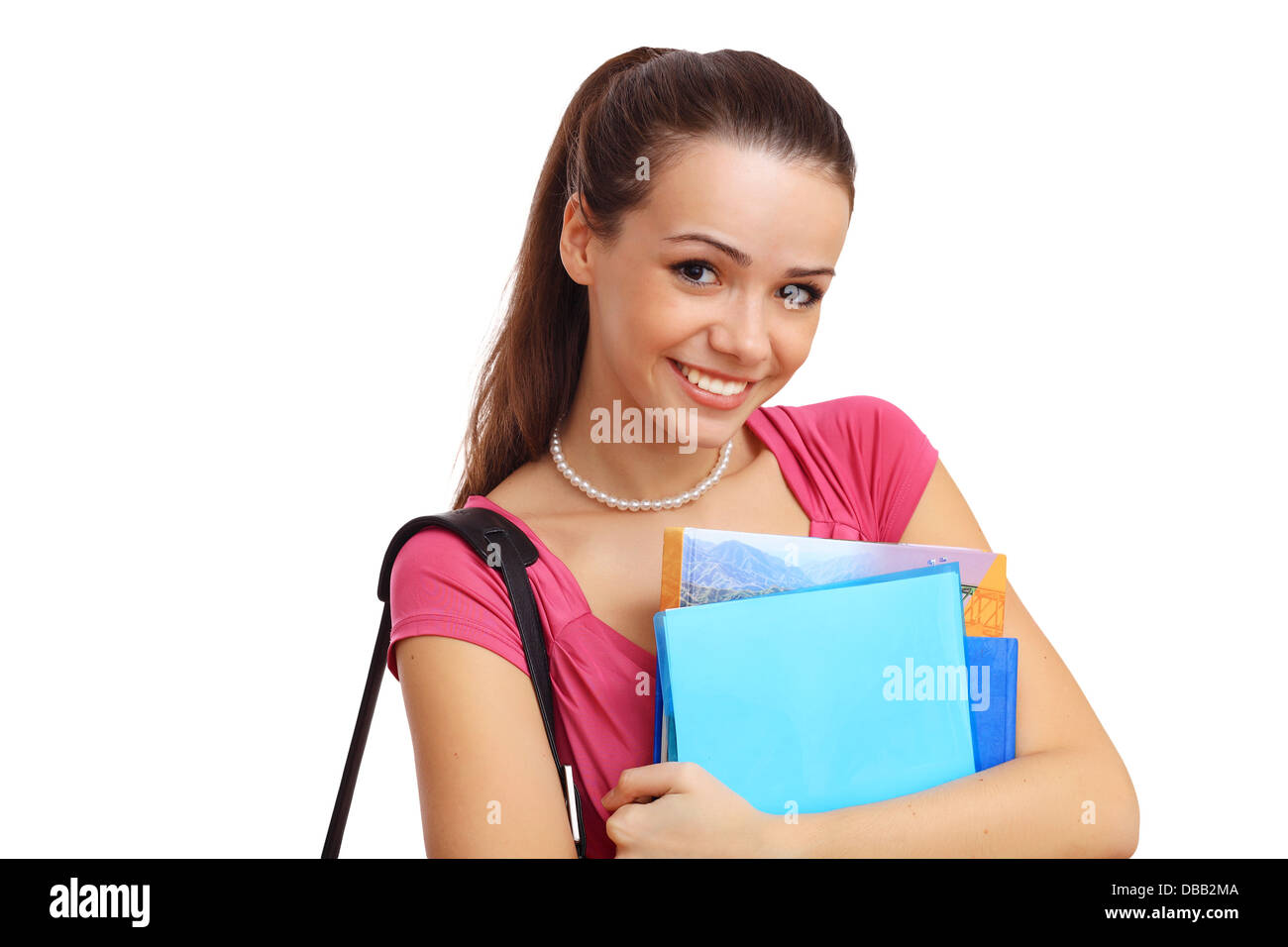Happy student with books Stock Photo - Alamy