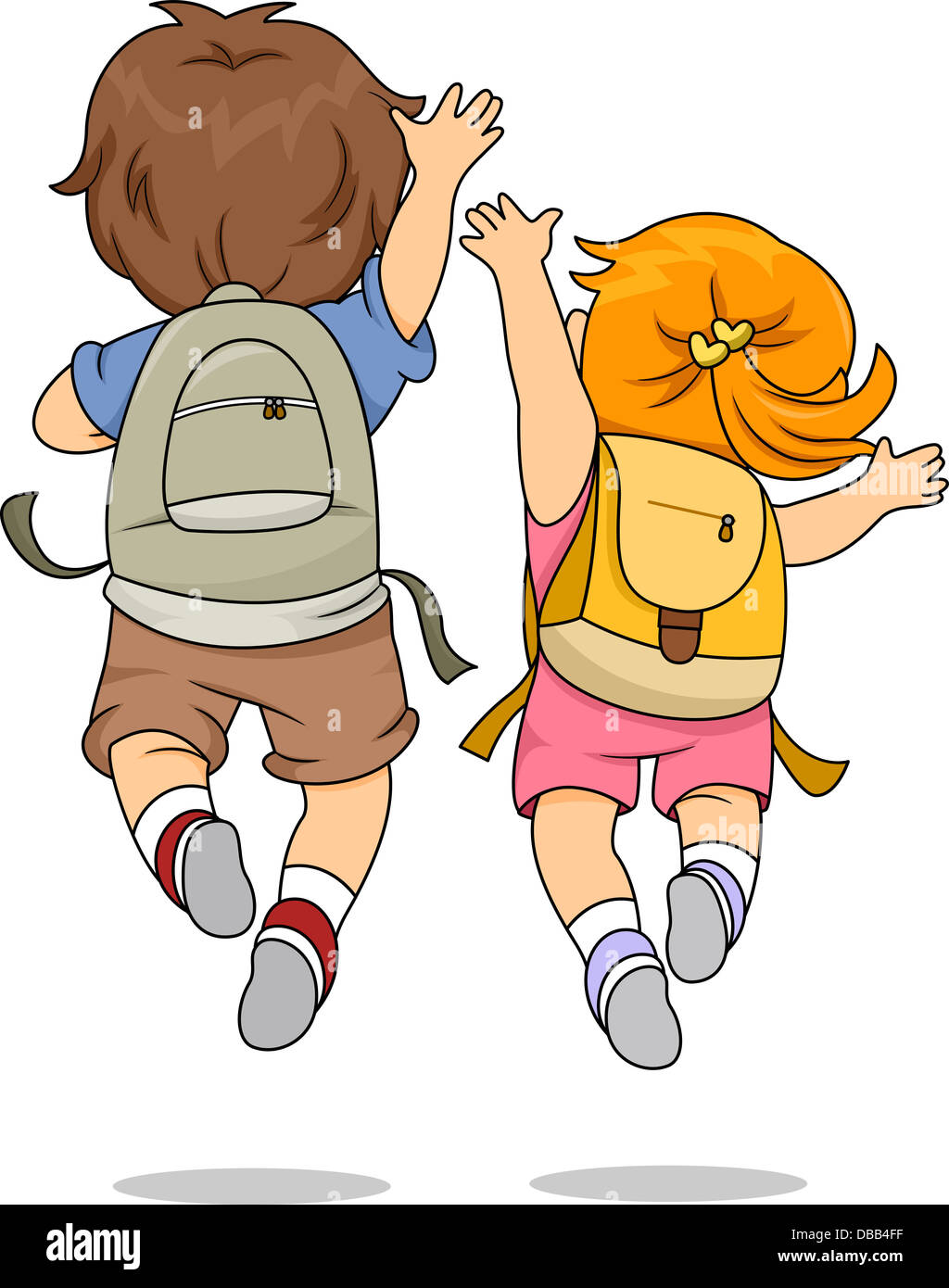 Illustration kids backpacks hi-res stock photography and images - Alamy