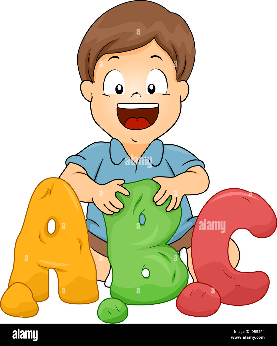 Abc Molding Illustration of a Little Kid Boy Molding ABC letters from Clay Stock ...