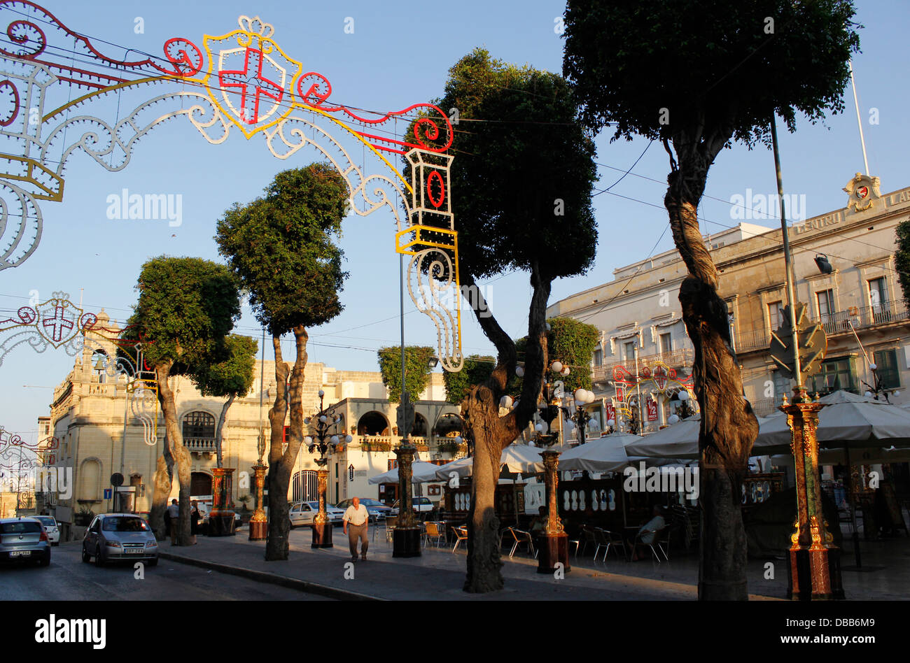 Victoria Rabat Streets A decorated street for Festa in the city of Citta Victoria also known ...
